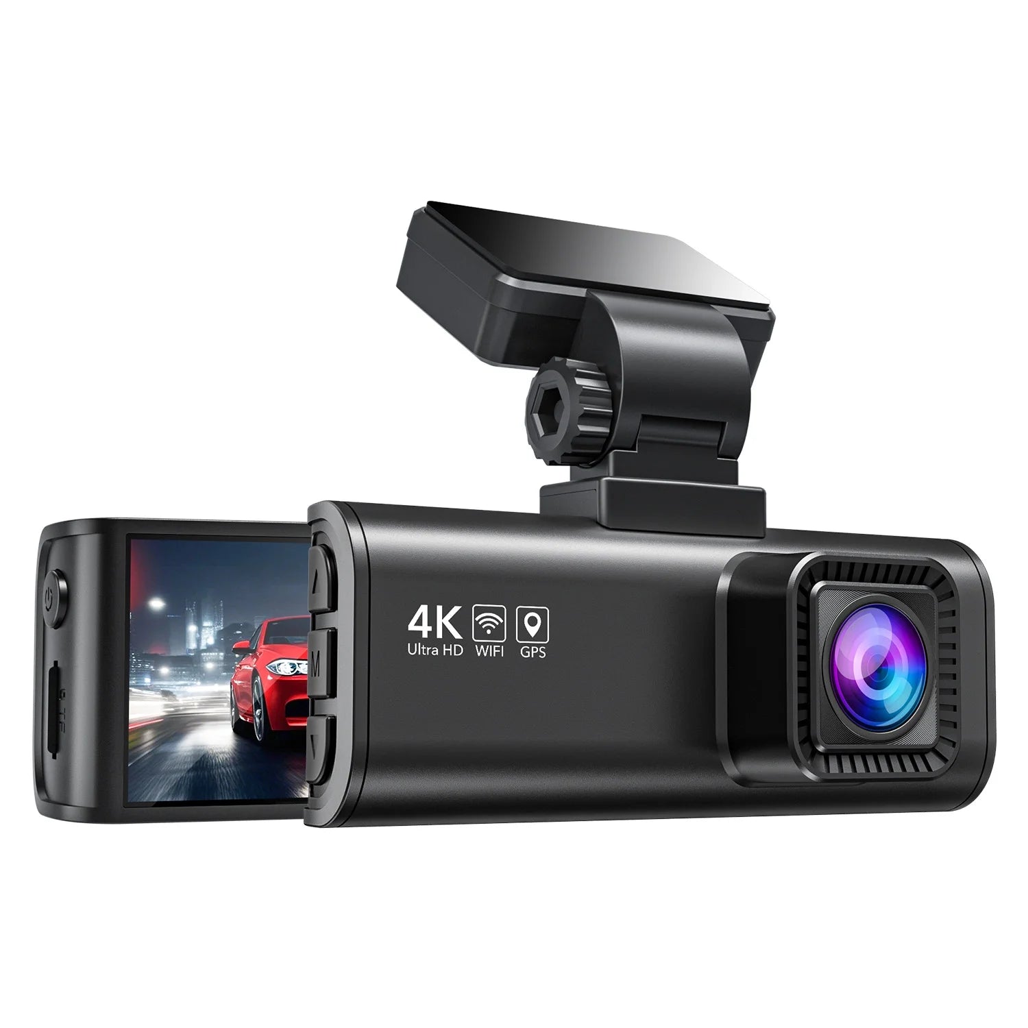 Ultimate 4K Front and Rear Dash Cam with WiFi & GPS | Night Vision, Loop Recording, and 3.18'' LCD Screen for Complete Road Safety