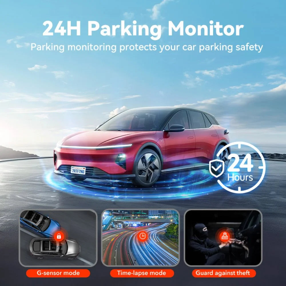 Ultimate 4K Front and Rear Dash Cam with WiFi & GPS | Night Vision, Loop Recording, and 3.18'' LCD Screen for Complete Road Safety