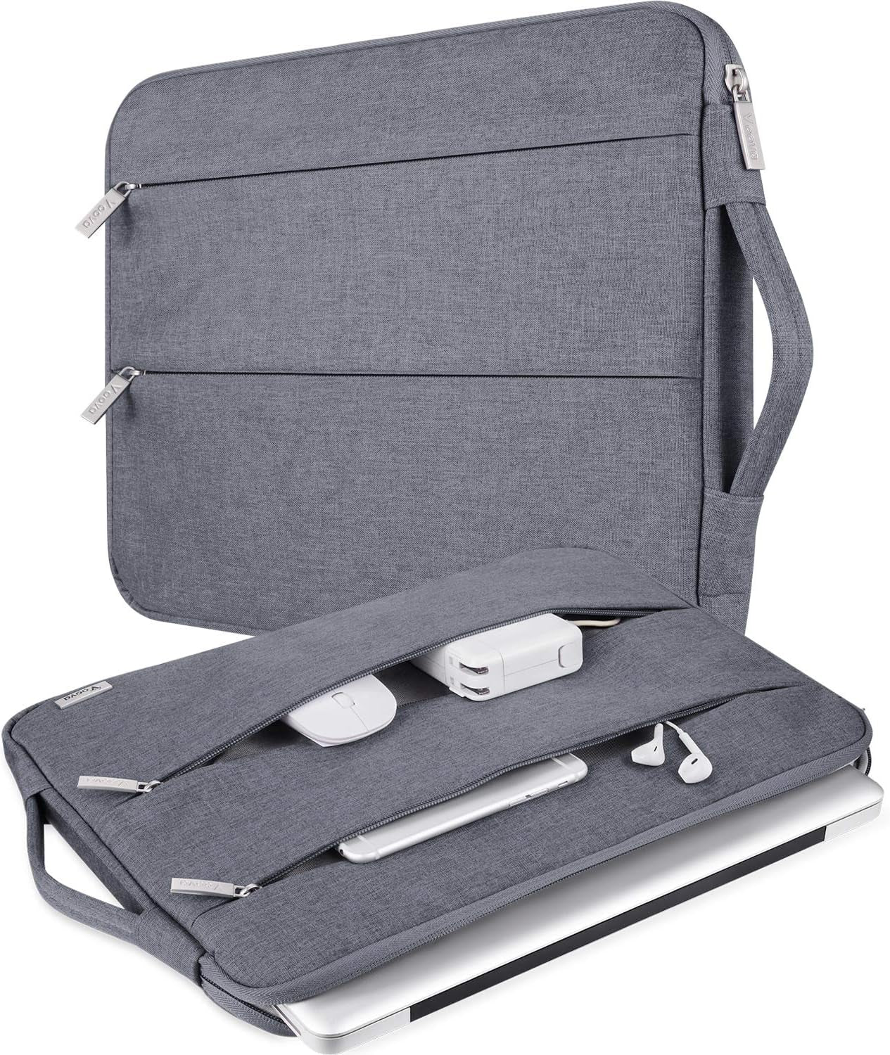 Sleek & Stylish Slim Laptop Sleeve for 11-12 Inch Devices - Perfect Fit for MacBook Air, Surface Pro, HP, Acer, Asus, & Samsung Chromebook - Grey