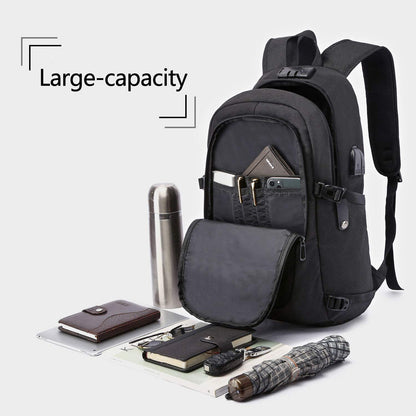 Secure Your Essentials with the Anti-Theft Travel Laptop Backpack - USB Charging Port & Water Resistant Design for Men and College Students, Fits 15.6 Inch Laptops
