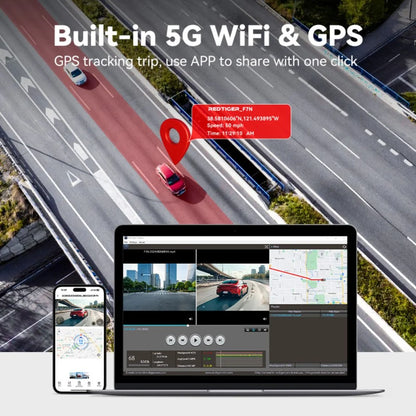 Ultimate 4K Front and Rear Dash Cam with WiFi & GPS | Night Vision, Loop Recording, and 3.18'' LCD Screen for Complete Road Safety