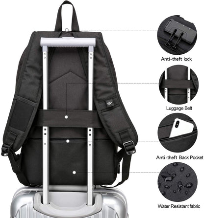Secure Your Essentials with the Anti-Theft Travel Laptop Backpack - USB Charging Port & Water Resistant Design for Men and College Students, Fits 15.6 Inch Laptops